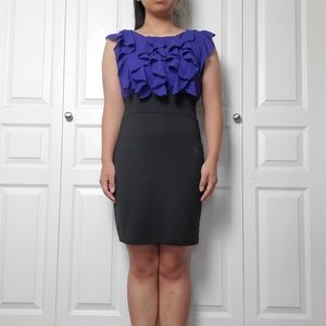 Purple and black bodycon dress